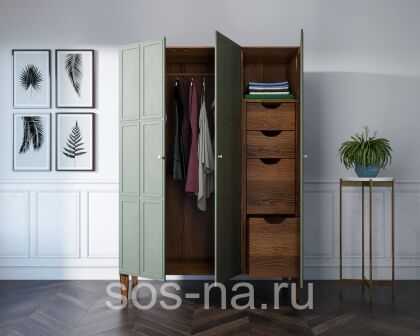 Шкаф распашной 3 двери с ящиками "Andersen", AN08